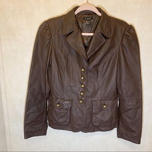 Cami Brown 100% leather jacket. Size 8.